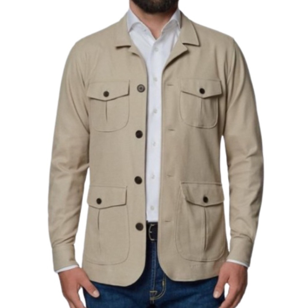 NWT Emanuel Berg Beige Ryan Cotton Shirt Jacket - Sz 50